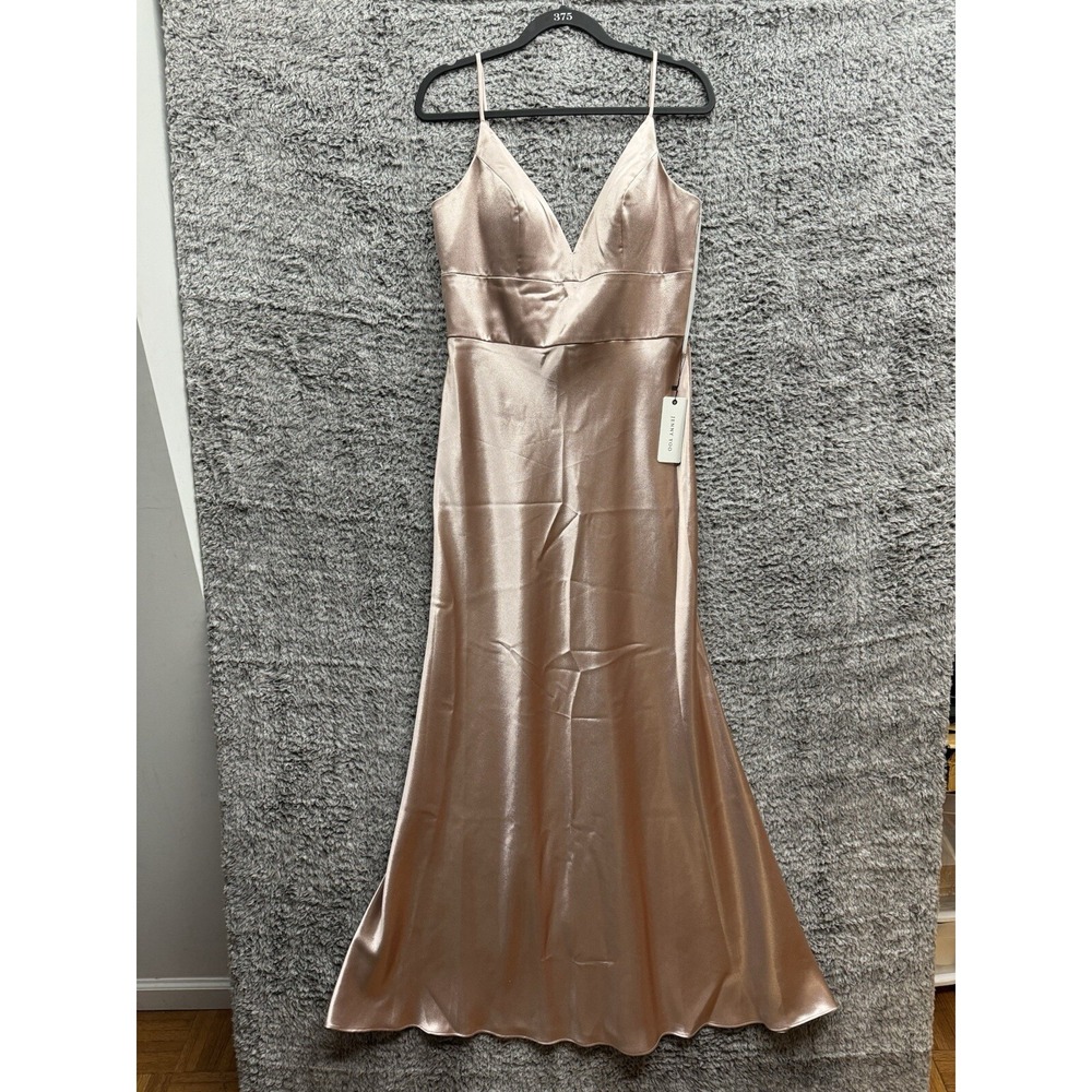 NWT Jenny Yoo Brenna Dress Apricot Satin Crepe Sz 12 Wedding Guest Formal